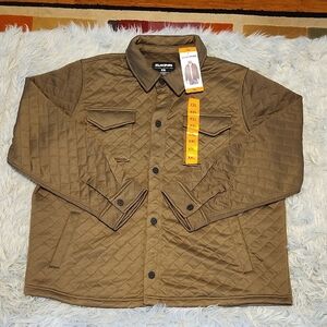 Dakine Men's Snap Button Brown Quilted Lightweight Overshirt Jacket- size 2XL